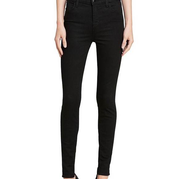 NWT J Brand Maria Size 32 High-Rise Seriously Black Skinny Leg Jeans - Picture 4 of 9